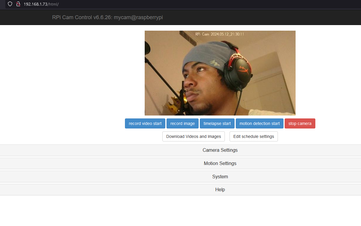 Webcam on Raspberry Pi
